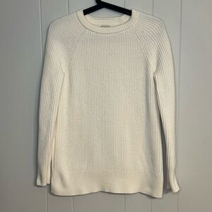 L.L. Bean Cream Ribbed Fisherman’s Sweater Size S‎
